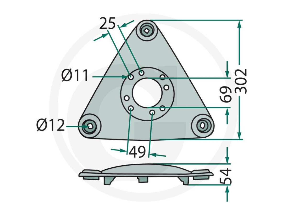 DISQUE DE COUPE TRIANGULAIRE INTERMEDIAIRE LP : 1834