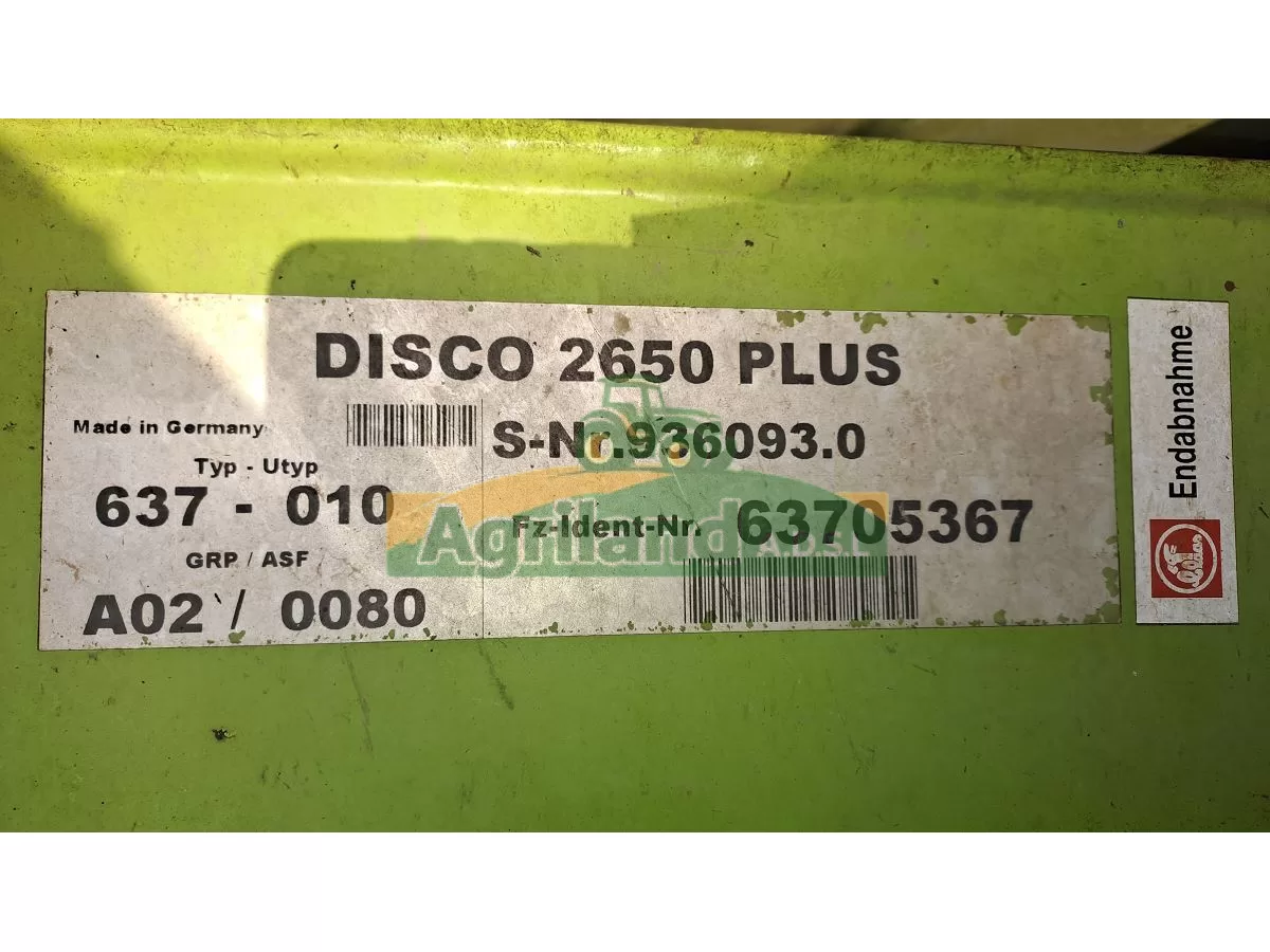 CLAAS DISCO 2650 +