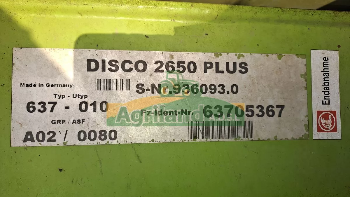 CLAAS DISCO 2650 +
